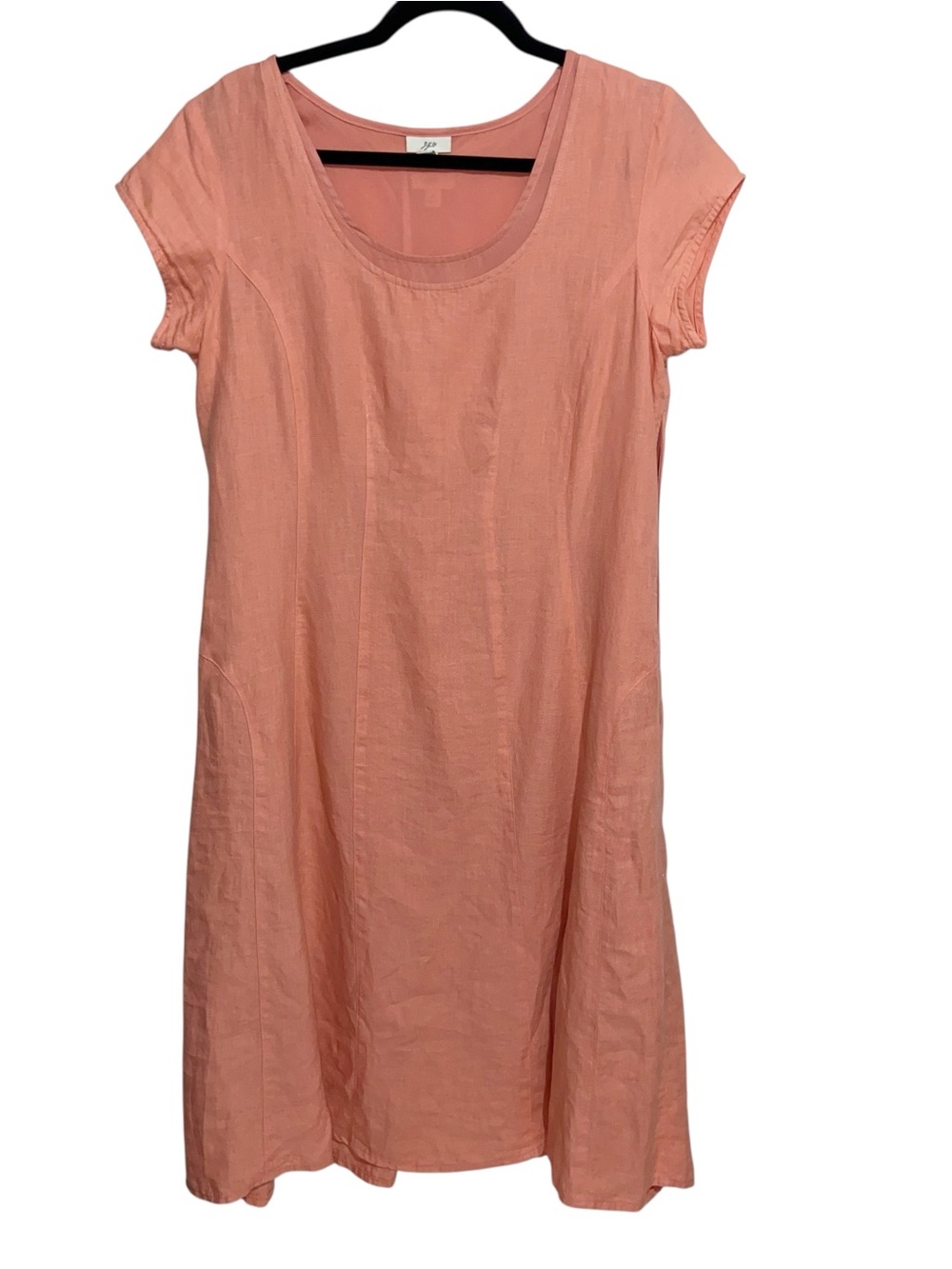 J Jill Dress Womens Size 8 Linen Midi Lined Coastal Lagenlook Minimalist Vintage